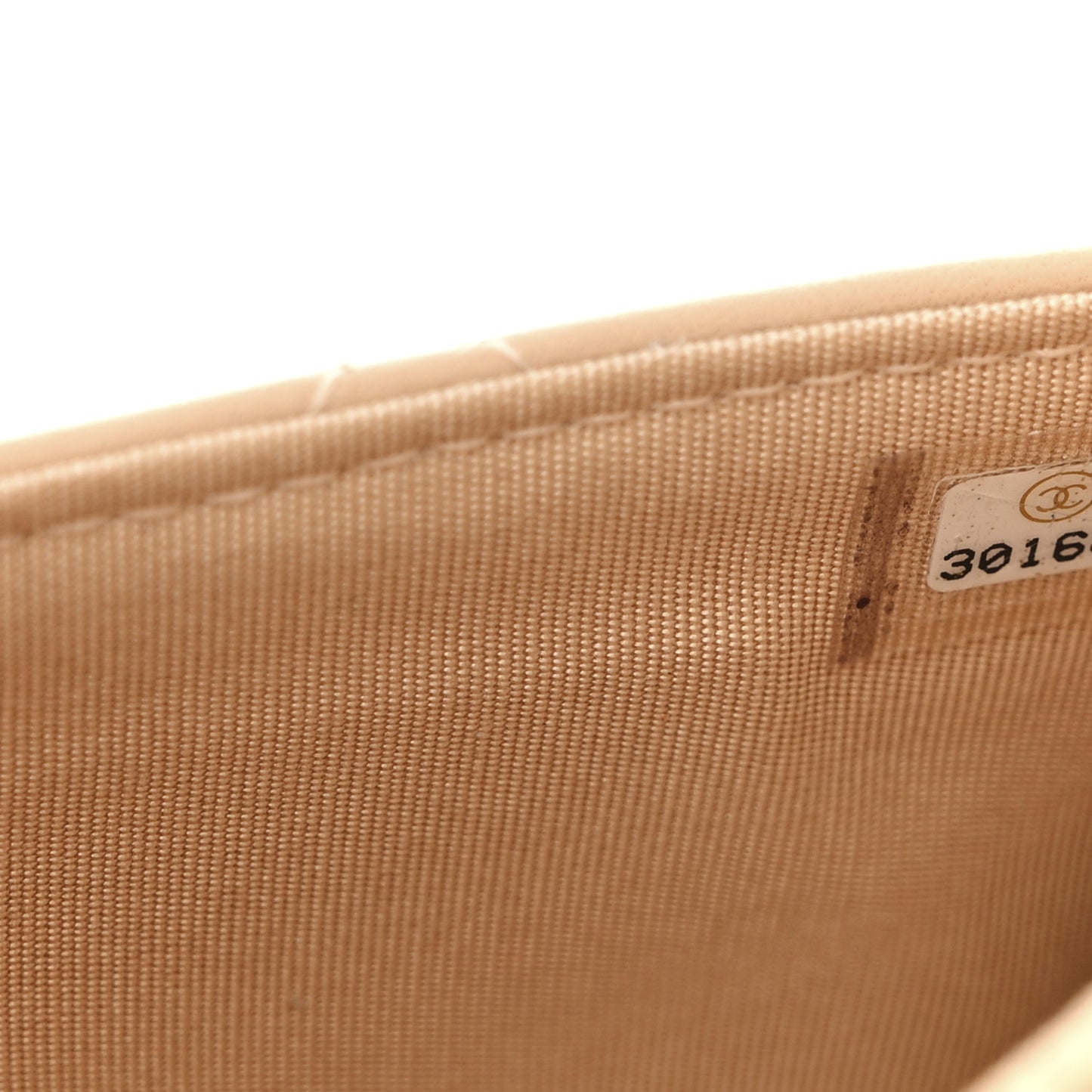 Lambskin Quilted Trendy CC Wallet On Chain WOC Beige