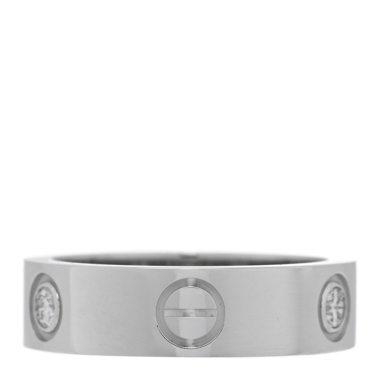 Cartier 18K White Gold 3 Diamond 5.5mm LOVE Ring 53 6.5 3 of 4