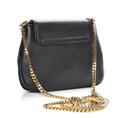 Gucci Pebbled Calfskin Small 1973 Chain Shoulder Bag Black 3 of 8