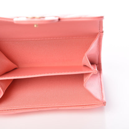 Chanel Lambskin Chevron Quilted Card Holder Coral 5 of 9