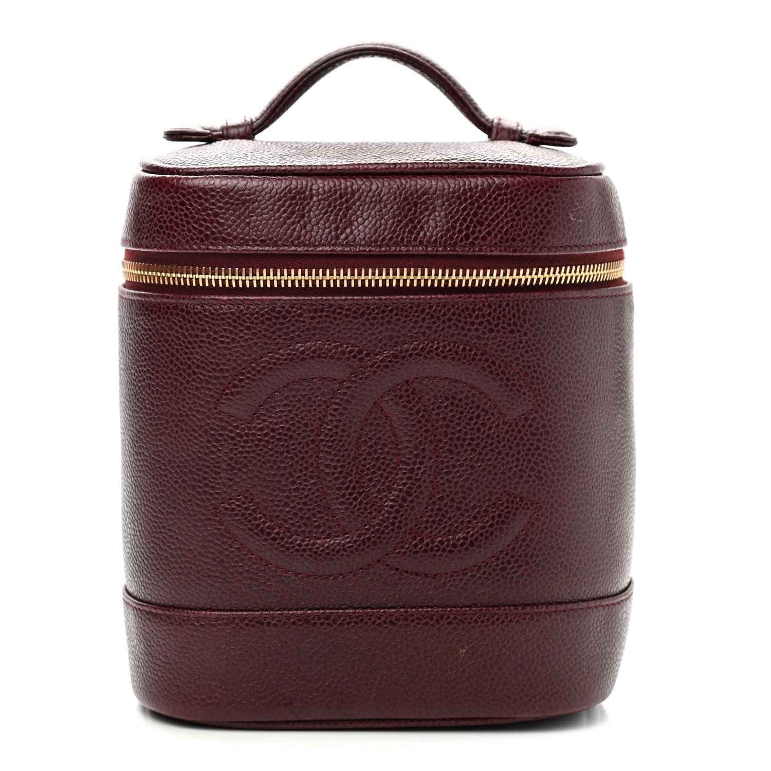Chanel Caviar Vanity Cosmetic Case Burgundy 1 of 14