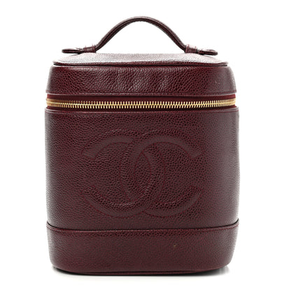 Chanel Caviar Vanity Cosmetic Case Burgundy 1 of 14