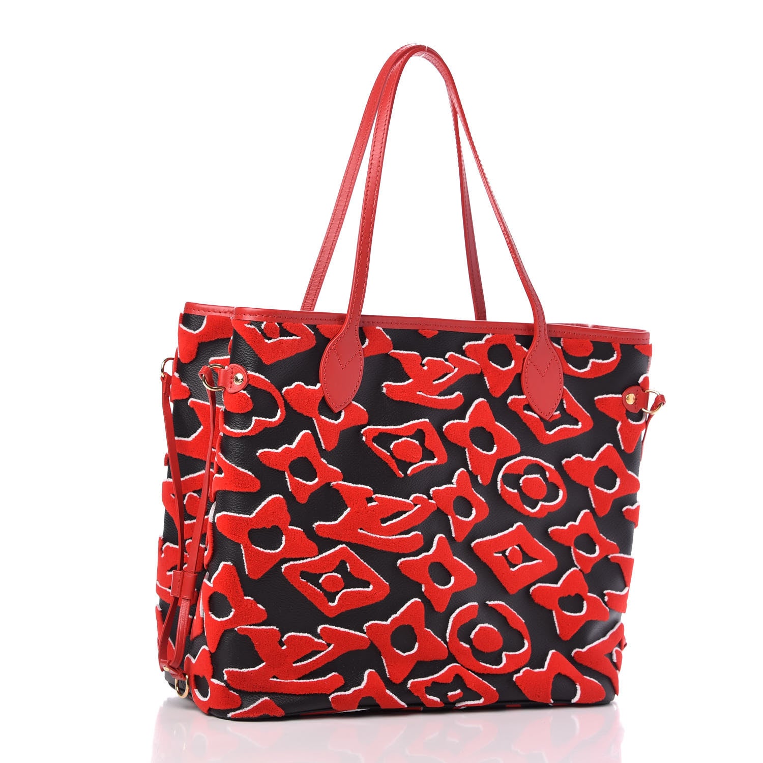 Louis Vuitton X UF Tufted Monogram Neverfull MM Black Red 3 of 10
