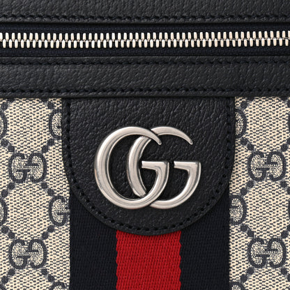 Gucci GG Supreme Monogram Textured Dollar Calfskin Web Small Ophidia Messenger Bag Beige Blue 9 of 12