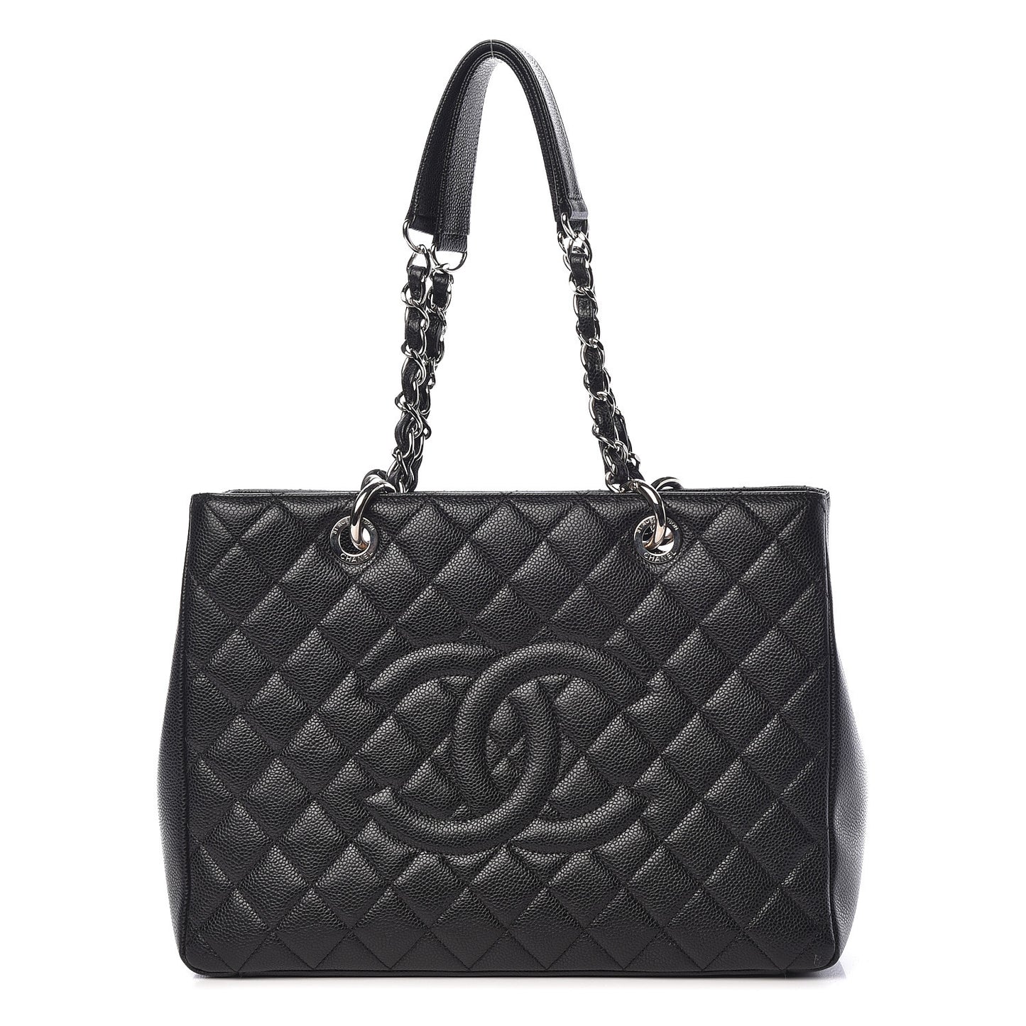 Caviar Quilted Grand Shopping Tote GST Black