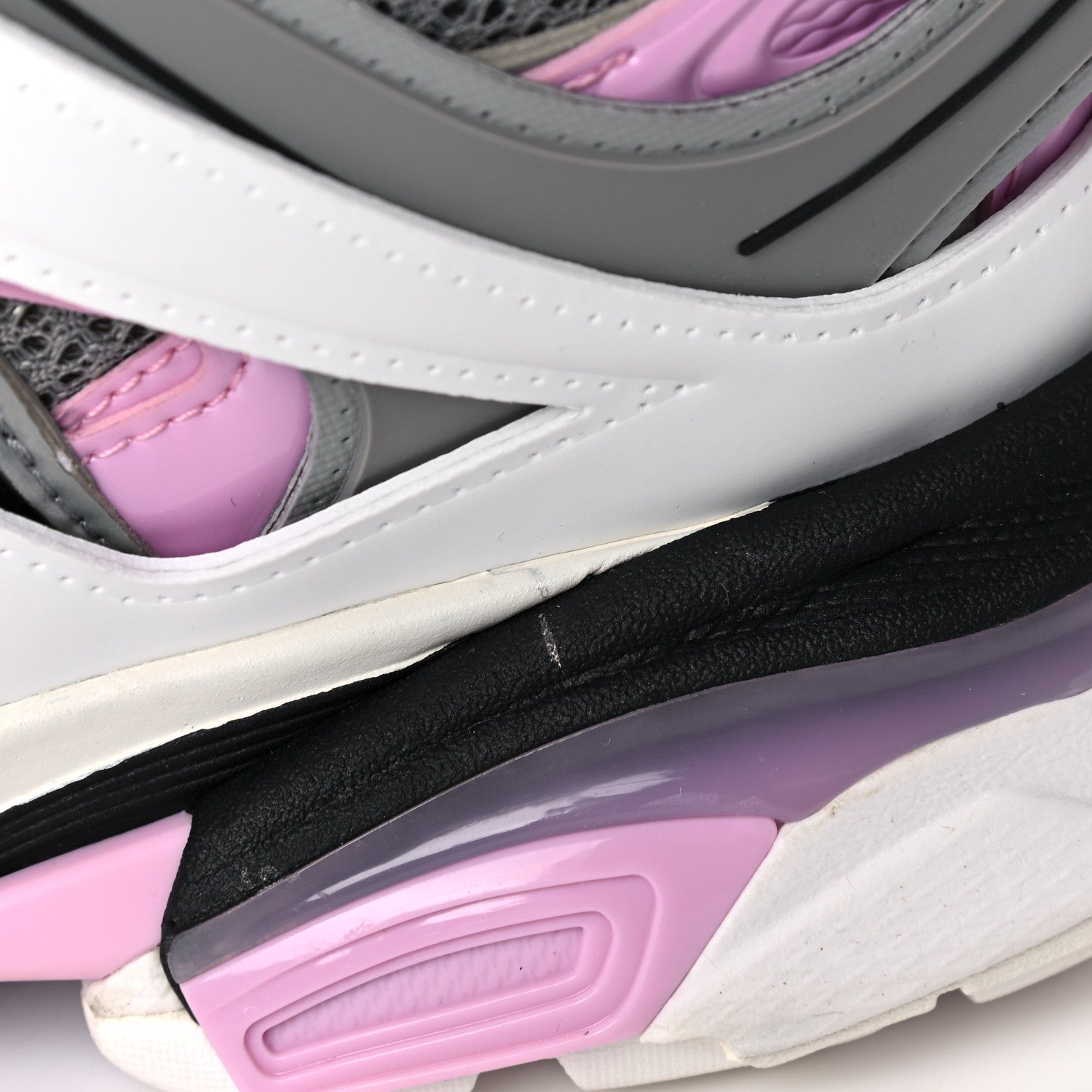 Balenciaga Mesh Rubber Bi-Color Womens Track Sneakers 40 White Pink Grey 8 of 9
