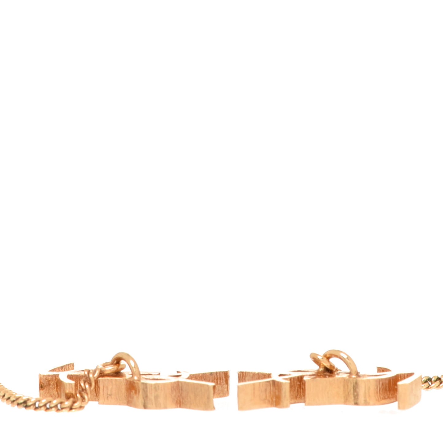 Metal Monogram Pendant Threader Earrings Gold