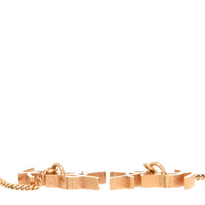 Saint Laurent Metal Monogram Pendant Threader Earrings Gold 3 of 4