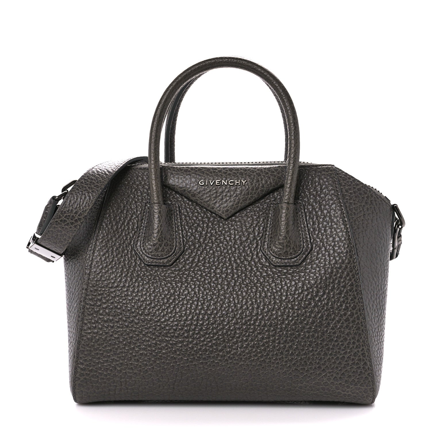 Givenchy Pebbled Calfskin Small Antigona Dark Grey 1 of 11