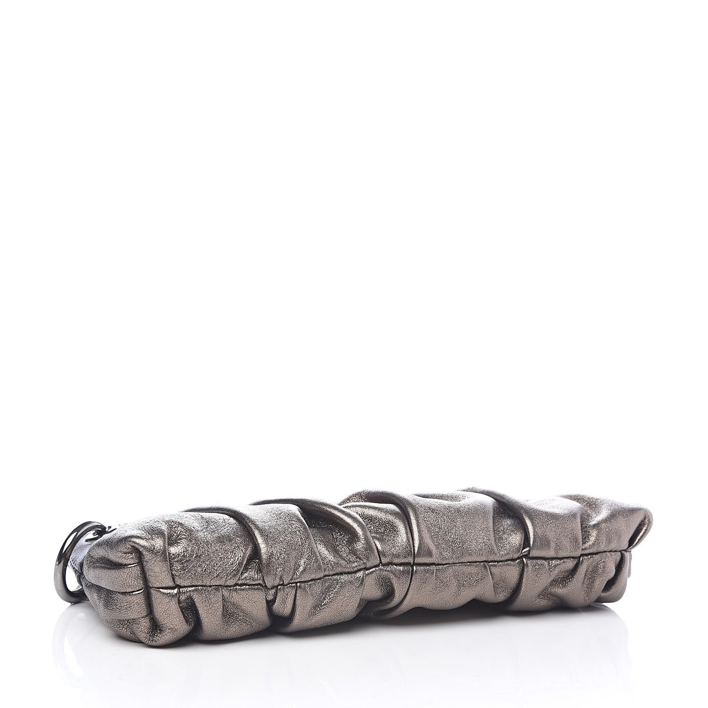 Metallic Calfskin Bamboo Tassel Clutch Gold