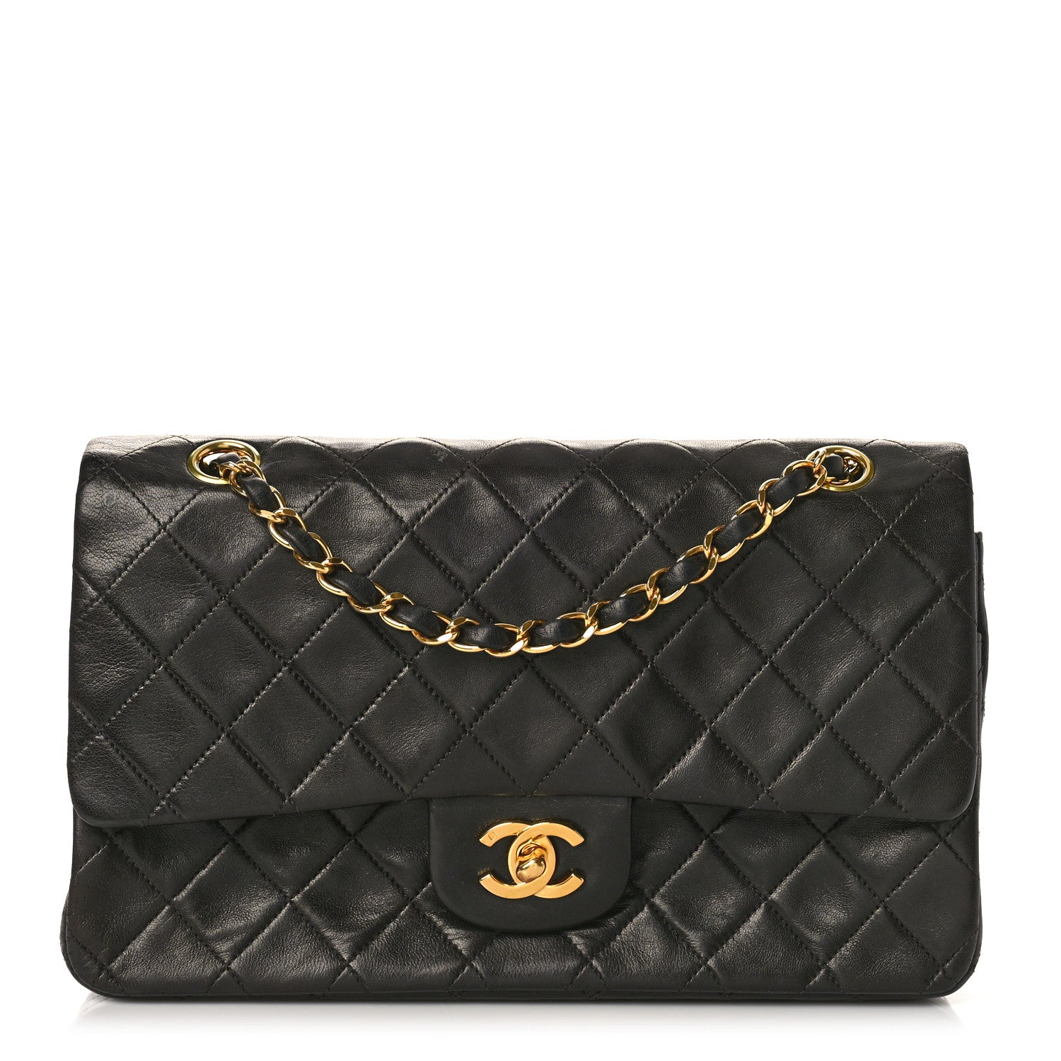 Chanel Lambskin Quilted Medium Double Flap Black 1 of 15