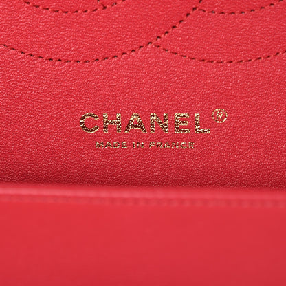 Chanel Lambskin Quilted Jumbo Double Flap Red 8 of 10