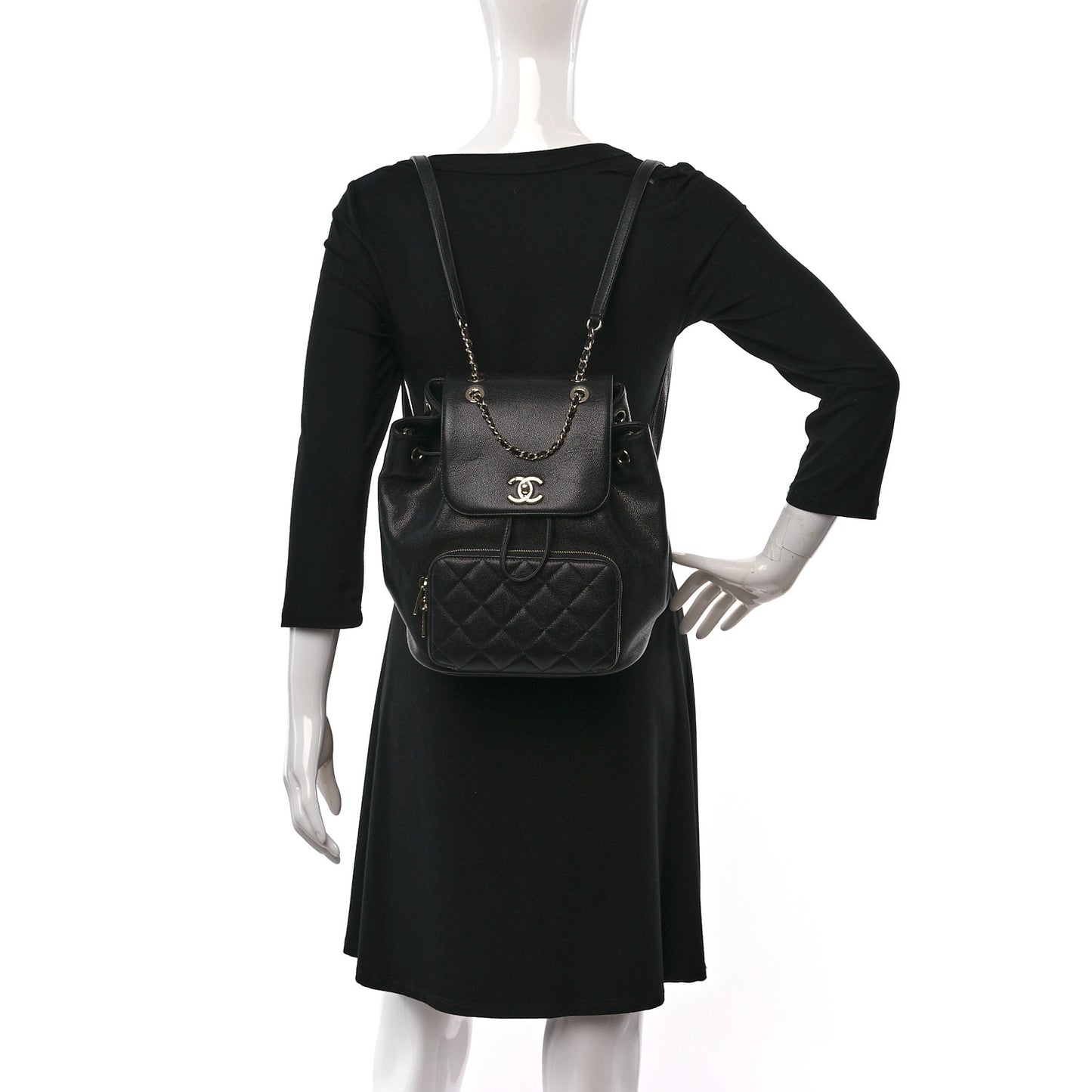 Caviar Quilted Business Affinity Backpack Black