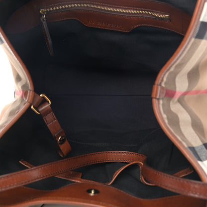 Burberry House Check Small Canterbury Tote Dark Tan 4 of 9