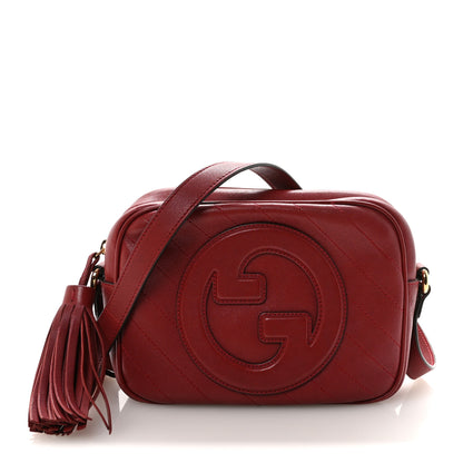 Gucci Sakai Be Green Calfskin Diagonal Stitched Small Blondie Shoulder Bag Rosso 1 of 10