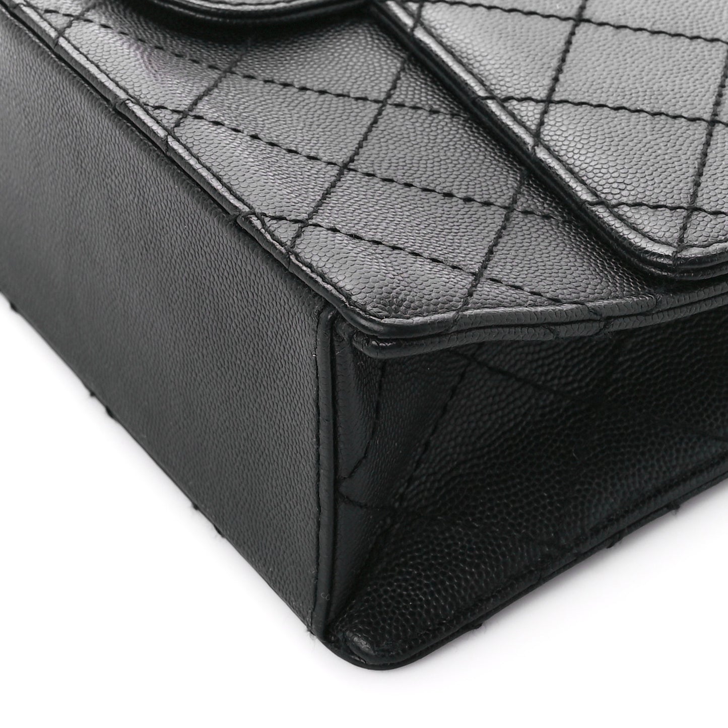Caviar Quilted Medium Single Flap Black
