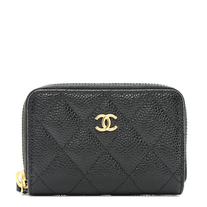 Chanel Caviar Quilted Zip Coin Purse Black 1 of 8