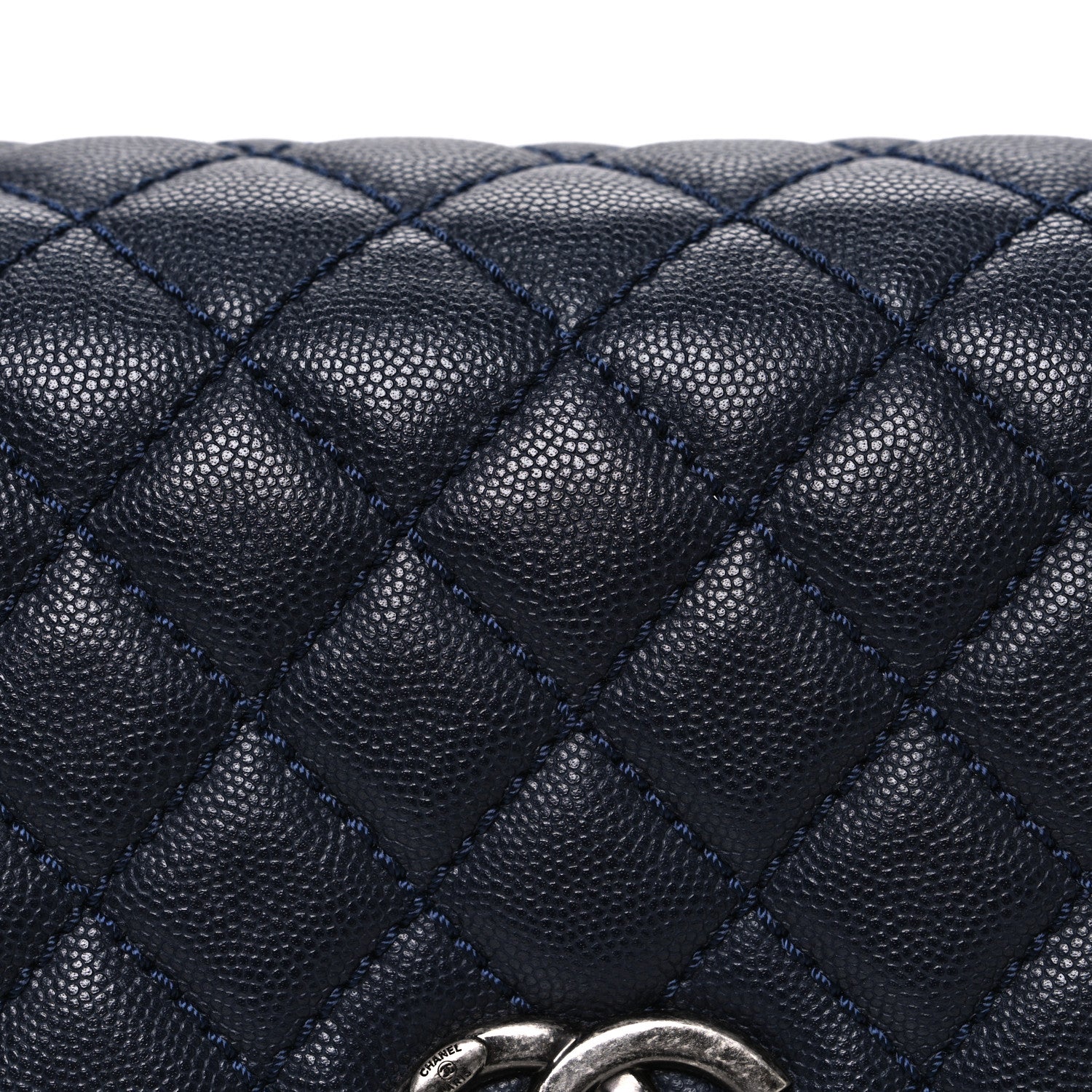 Chanel Caviar Quilted Small Coco Handle Flap Navy 8 of 10