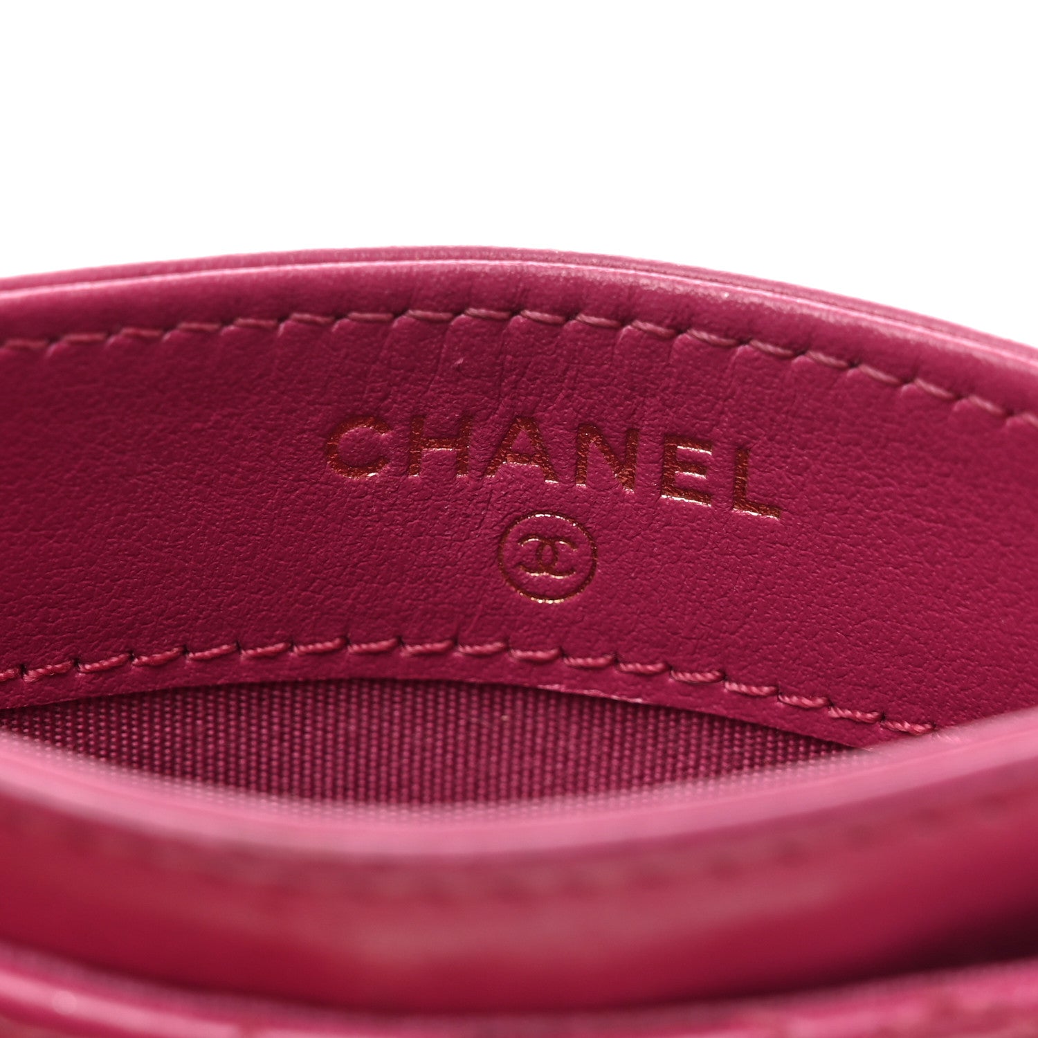 Chanel Lambskin Camellia Embossed Card Holder Fuchsia 6 of 10