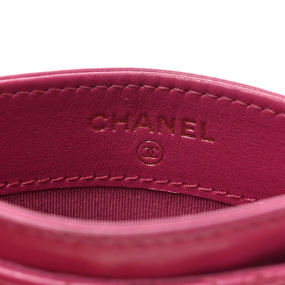 Chanel Lambskin Camellia Embossed Card Holder Fuchsia 6 of 10
