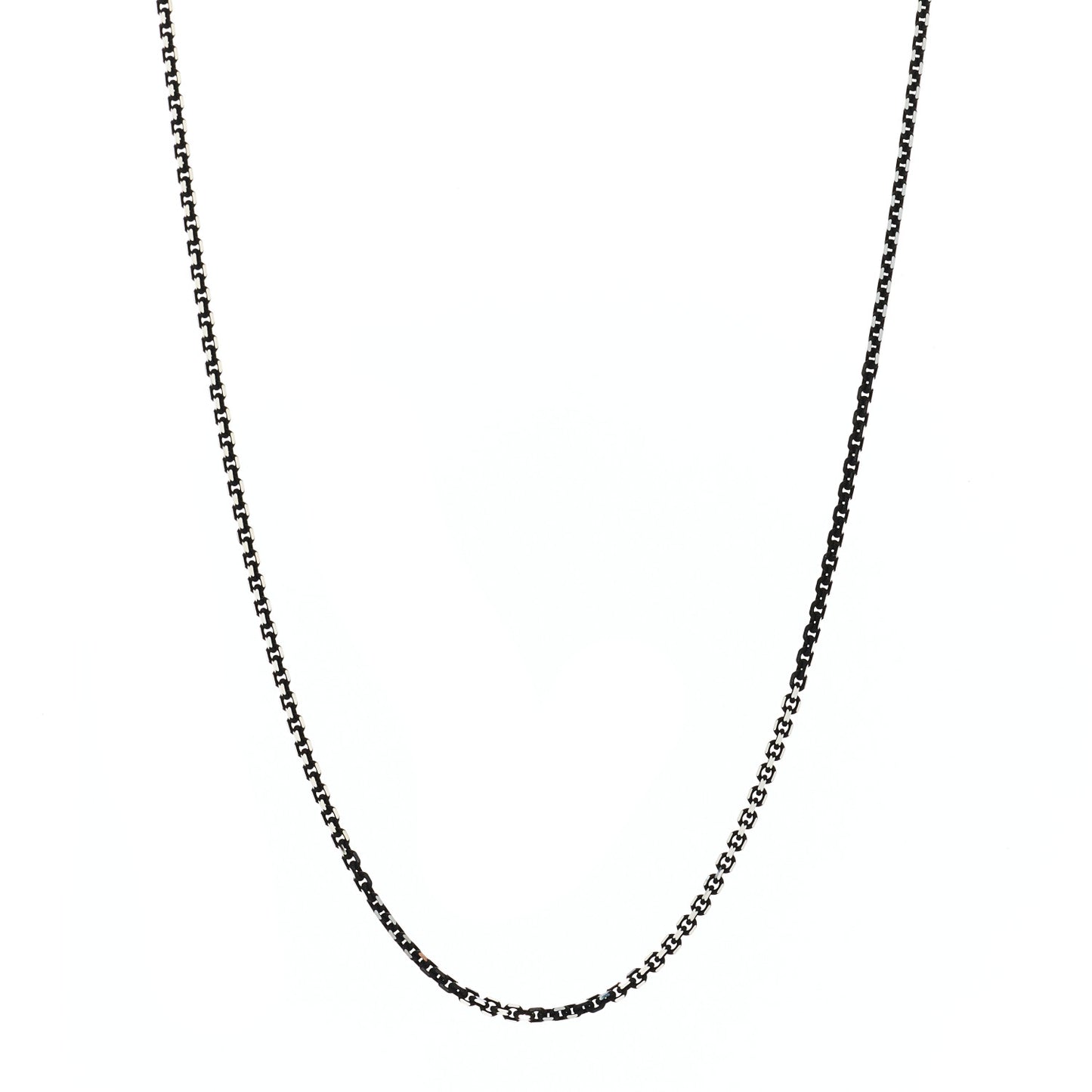 Sterling Silver Enamel 1.75mm Chain Necklace Black 18"