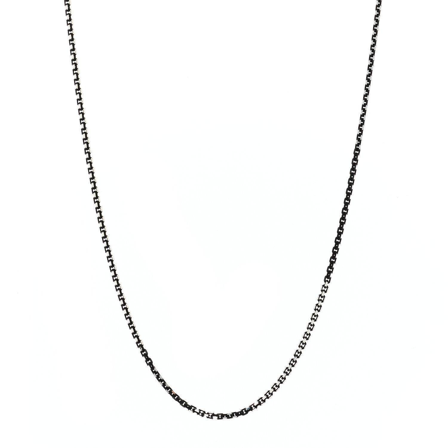 Tiffany Sterling Silver Enamel 1.75mm Chain Necklace Black 18" 1 of 5