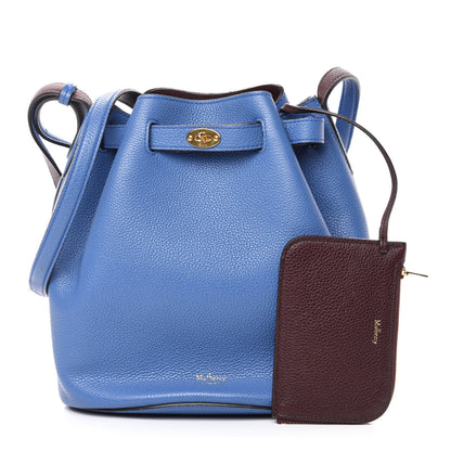 Mulberry Small Classic Grain Calfskin Abbey Bucket Bag Porcelain Blue Oxblood 1 of 10
