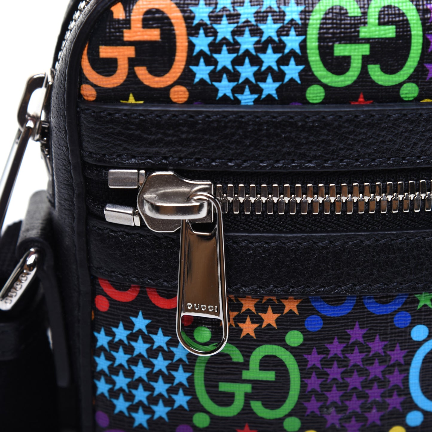 GG Supreme Monogram Psychedelic Messenger Bag Black