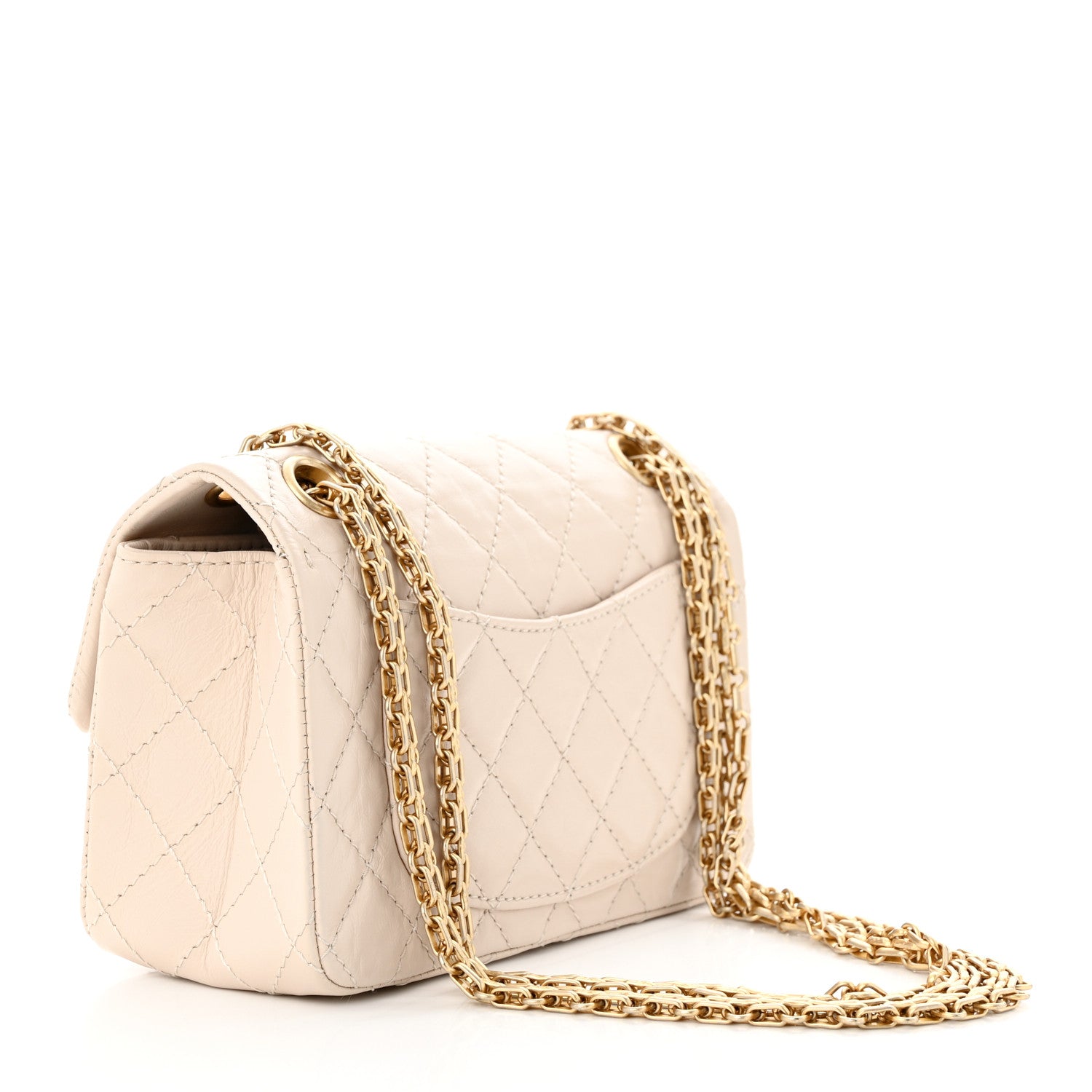 Chanel Aged Calfskin Quilted 2.55 Reissue Mini Flap Ecru 3 of 11