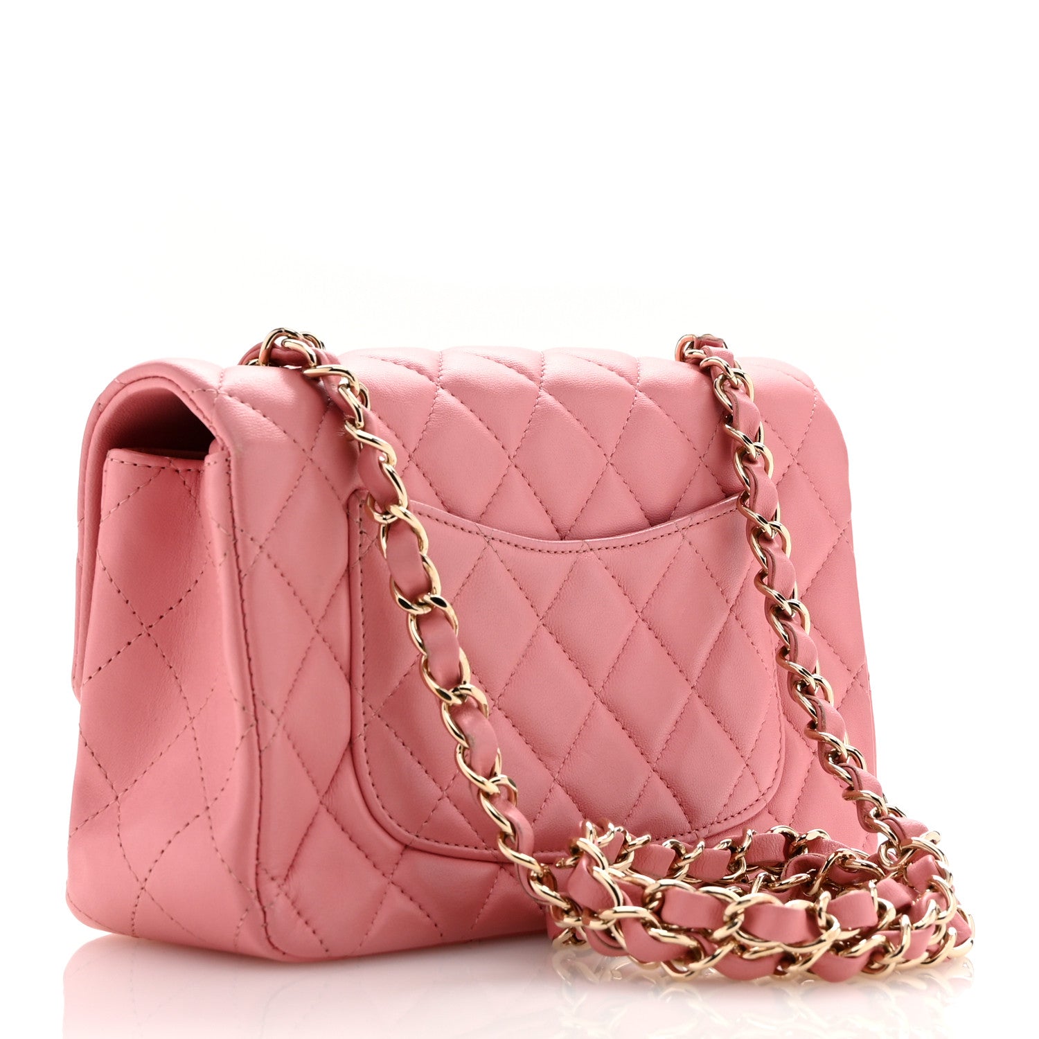 Chanel Lambskin Quilted Mini Rectangular Flap Pink 3 of 13