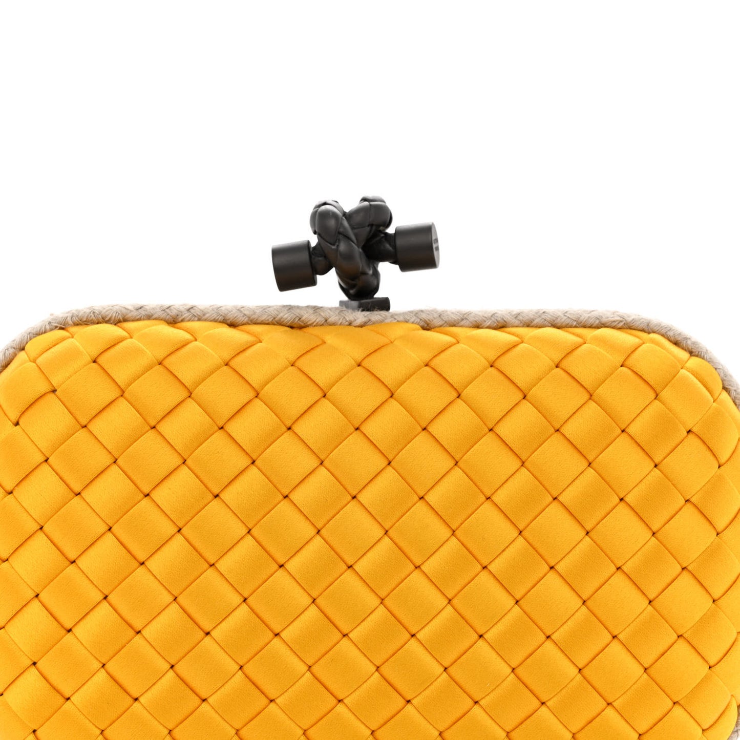 Satin Knot Clutch Yellow