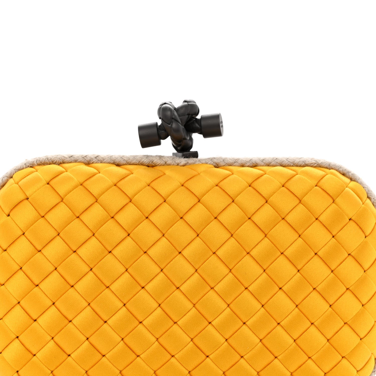 Bottega Veneta Satin Knot Clutch Yellow 6 of 9