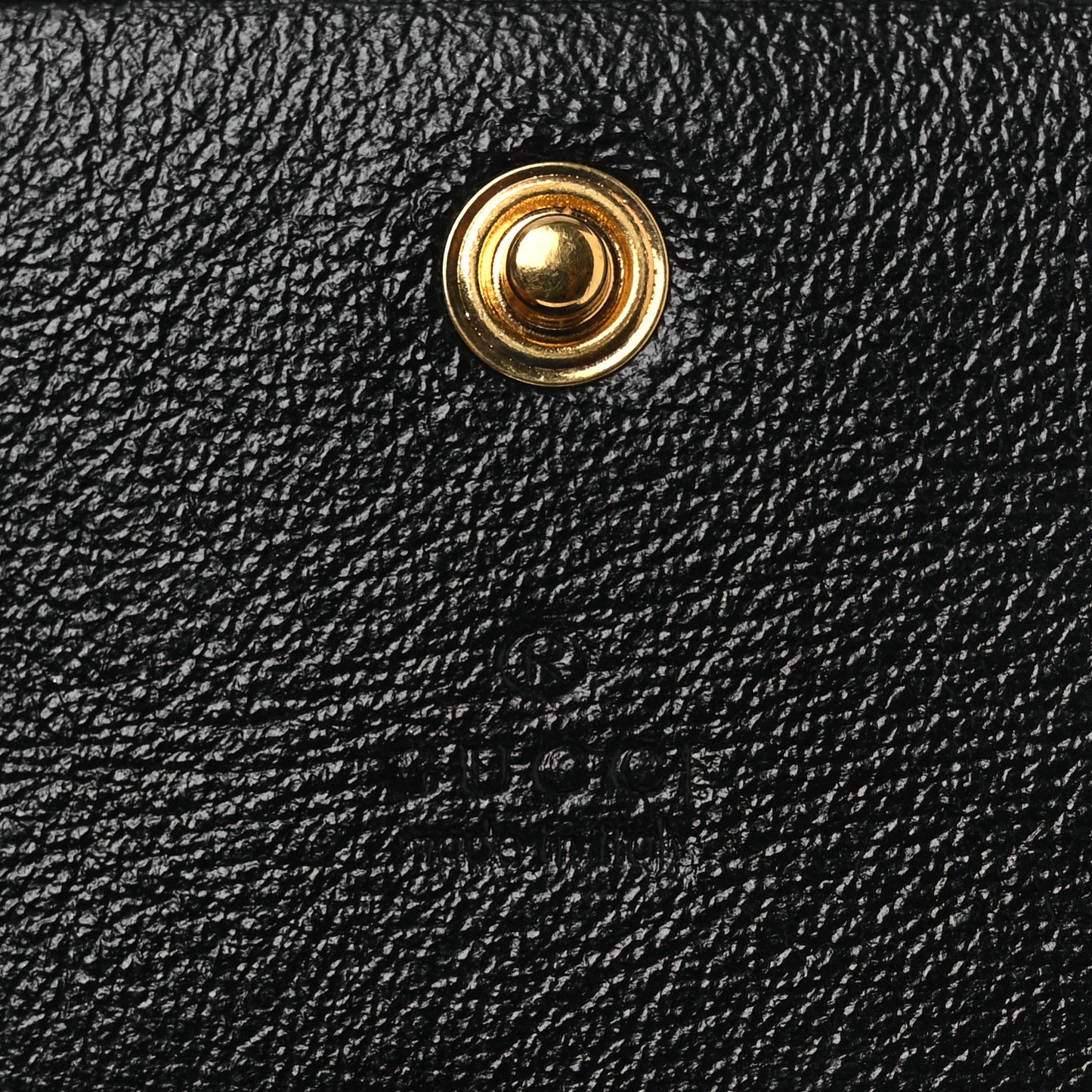 Calfskin Web Rajah Chain Card Case Wallet Black