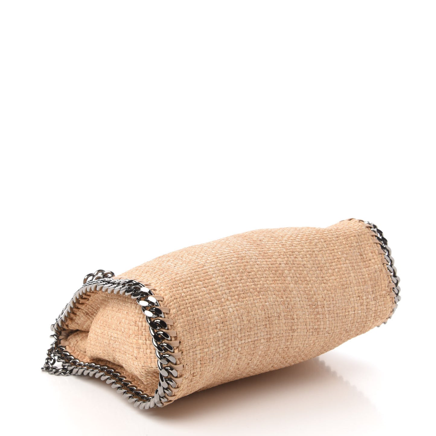Raffia Mini Falabella Fold Over Tote Natural