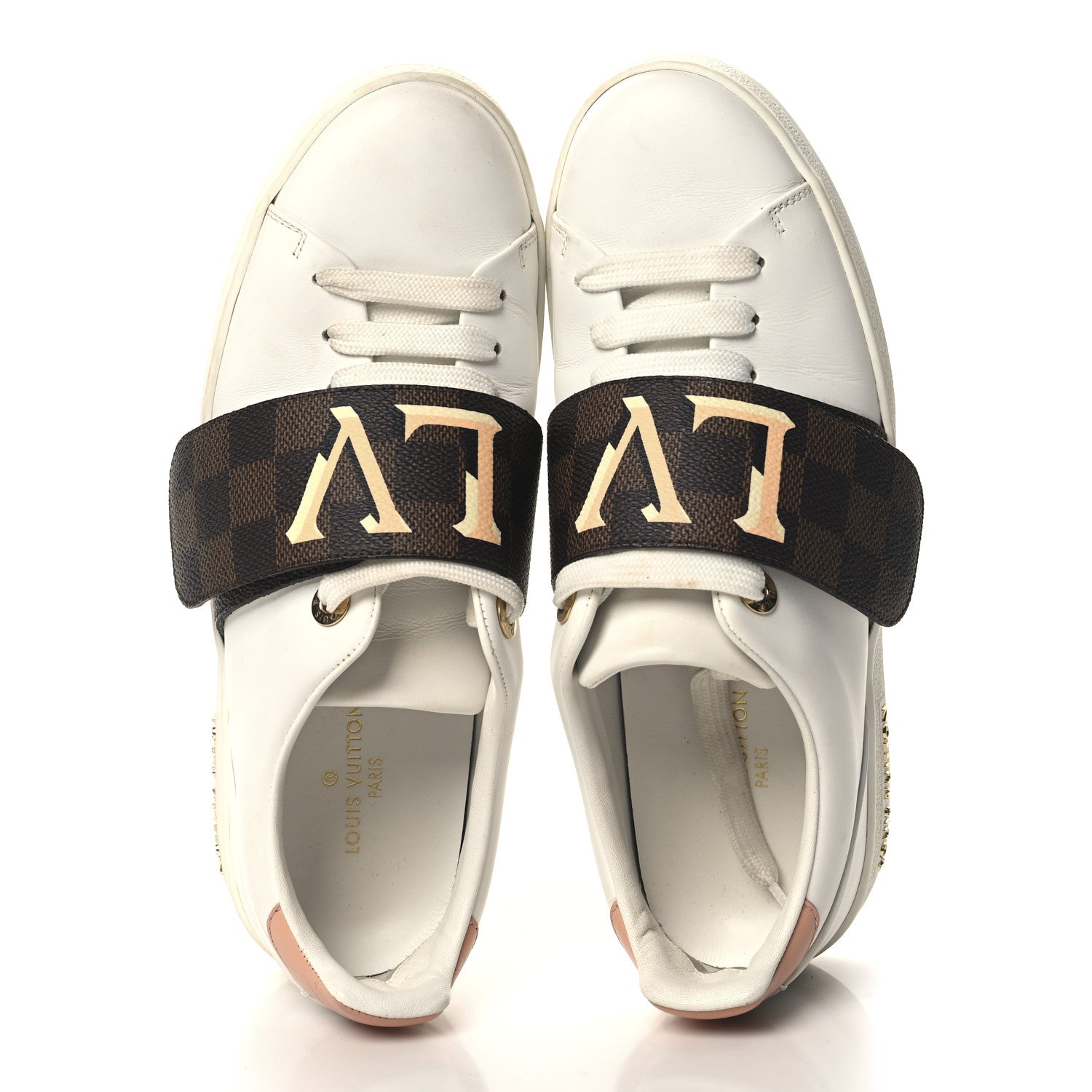 Louis Vuitton Damier Ebene Front Row Sneaker 37.5 White 2 of 8