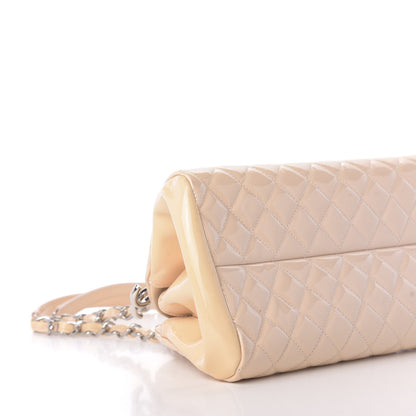 Chanel Patent Quilted Medium Just Mademoiselle Bowling Bag Beige 6 of 12