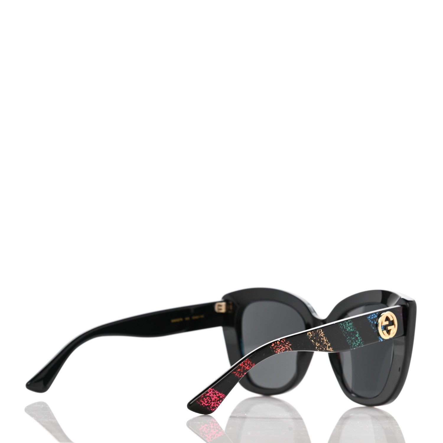 Gucci Acetate Glitter Sunglasses GG0327S Black 4 of 10