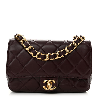 Chanel Shiny Lambskin Quilted Twist CC Square Flap Burgundy 1 of 13