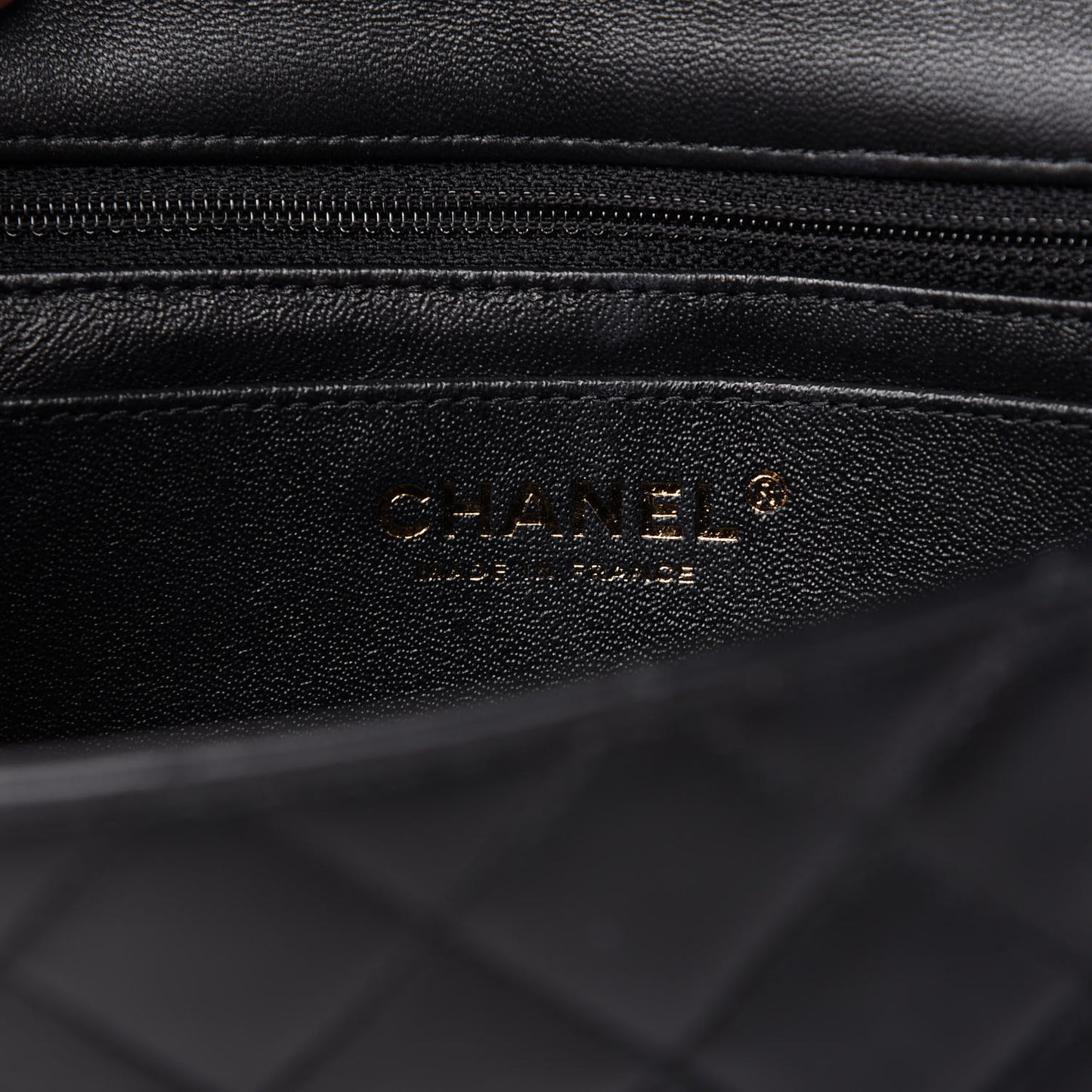 Lambskin Quilted Mini Coco Charms Rectangular Flap Black