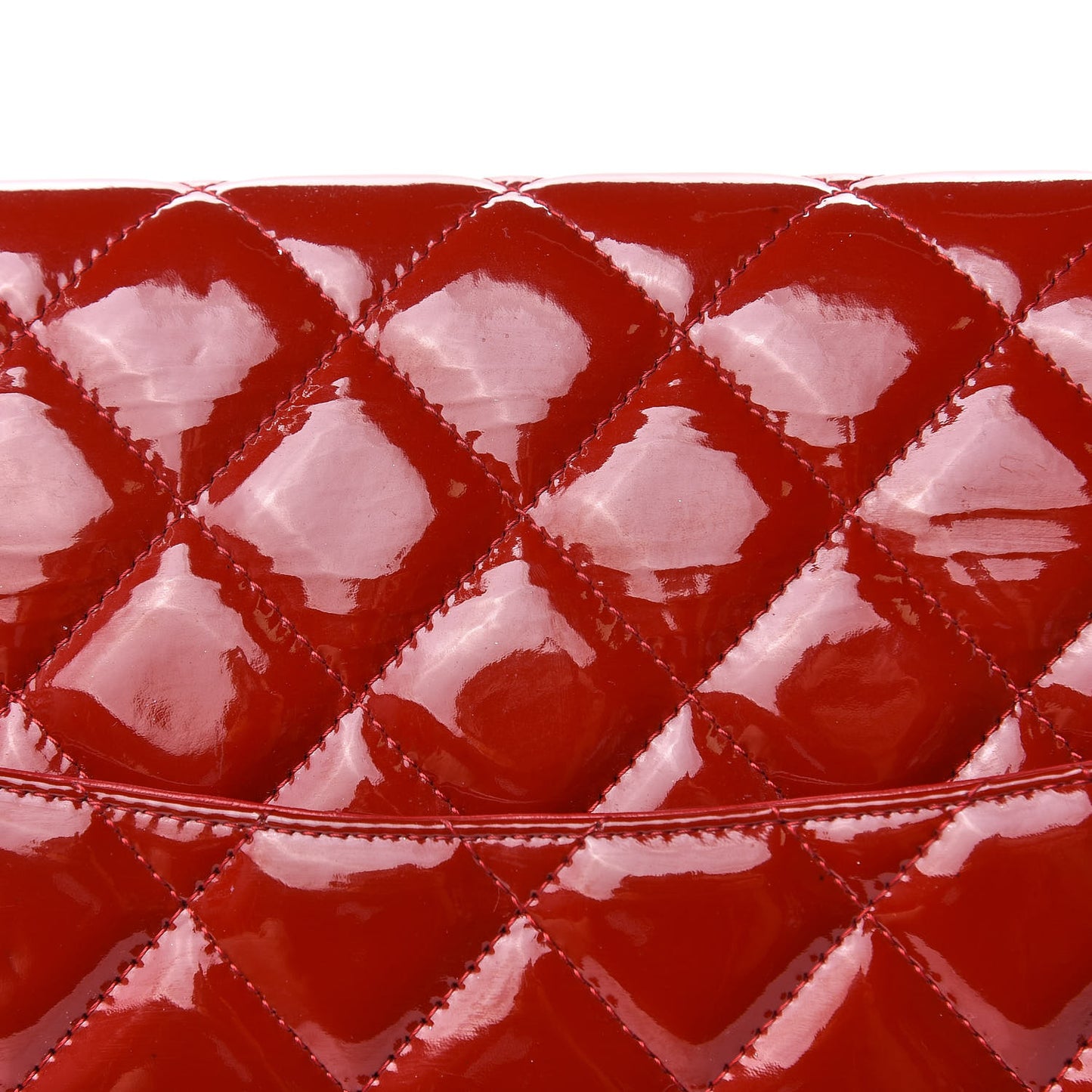 Patent Quilted Jumbo Double Flap Dark Red