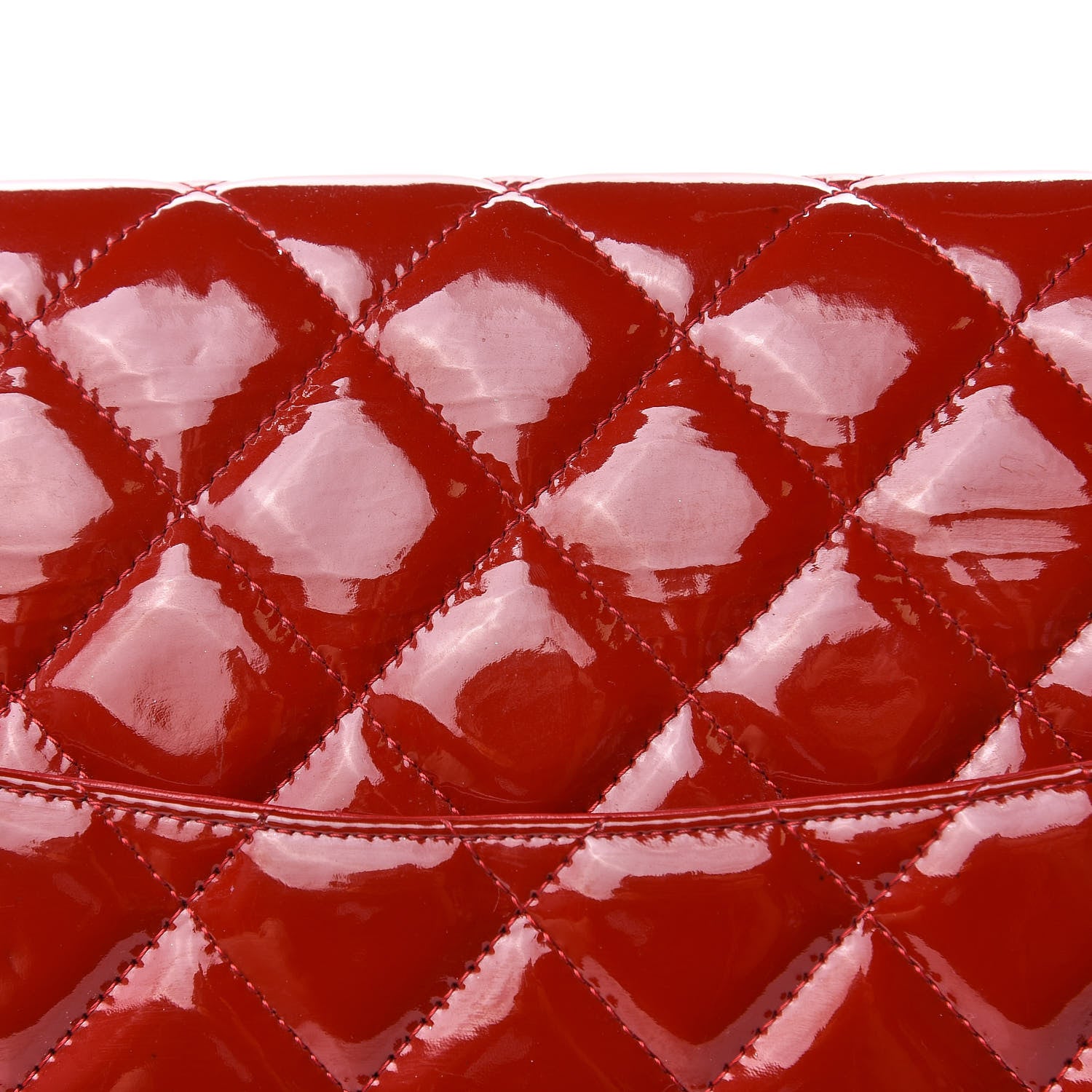 Chanel Patent Quilted Jumbo Double Flap Dark Red 14 of 19