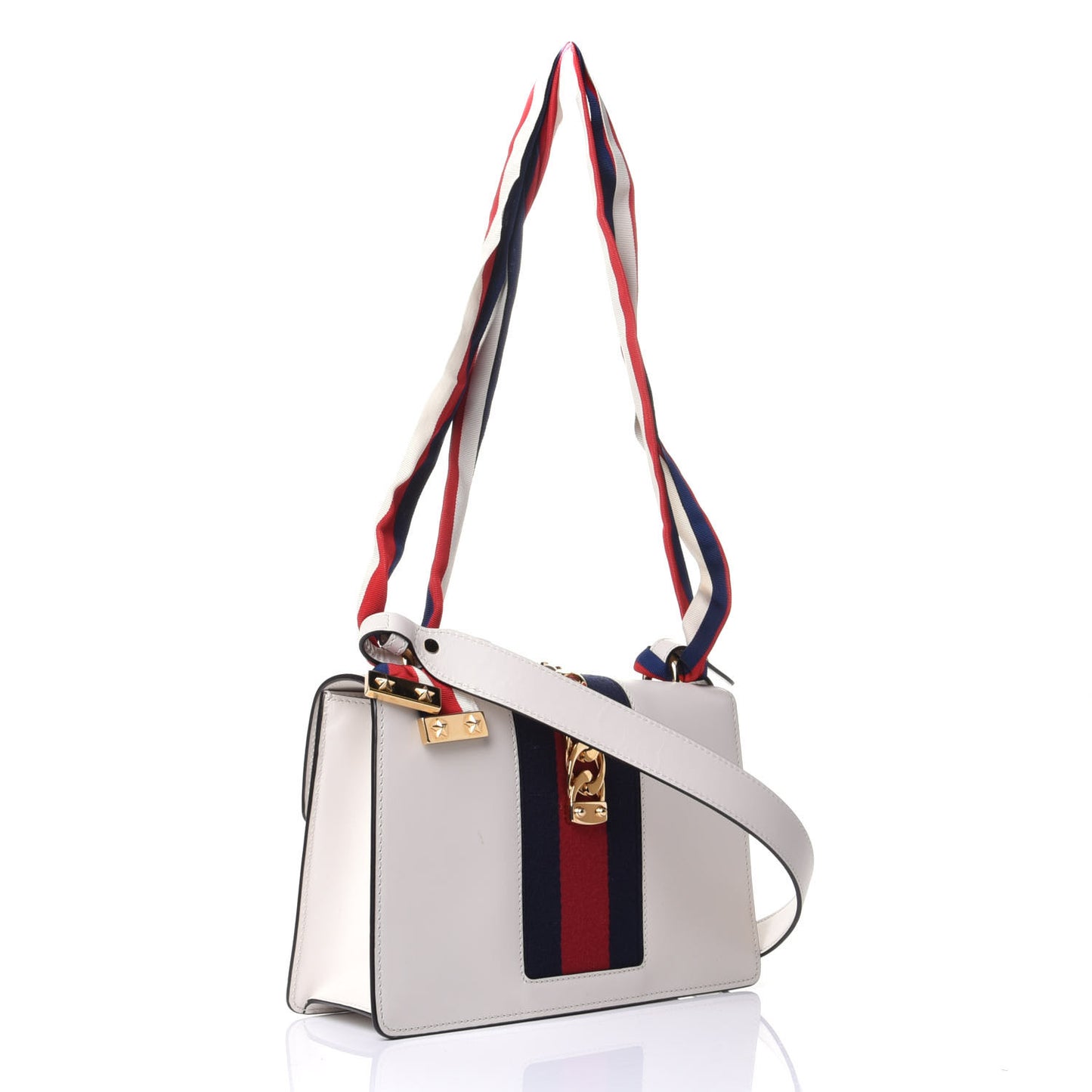 Calfskin Small Sylvie Shoulder Bag Off White