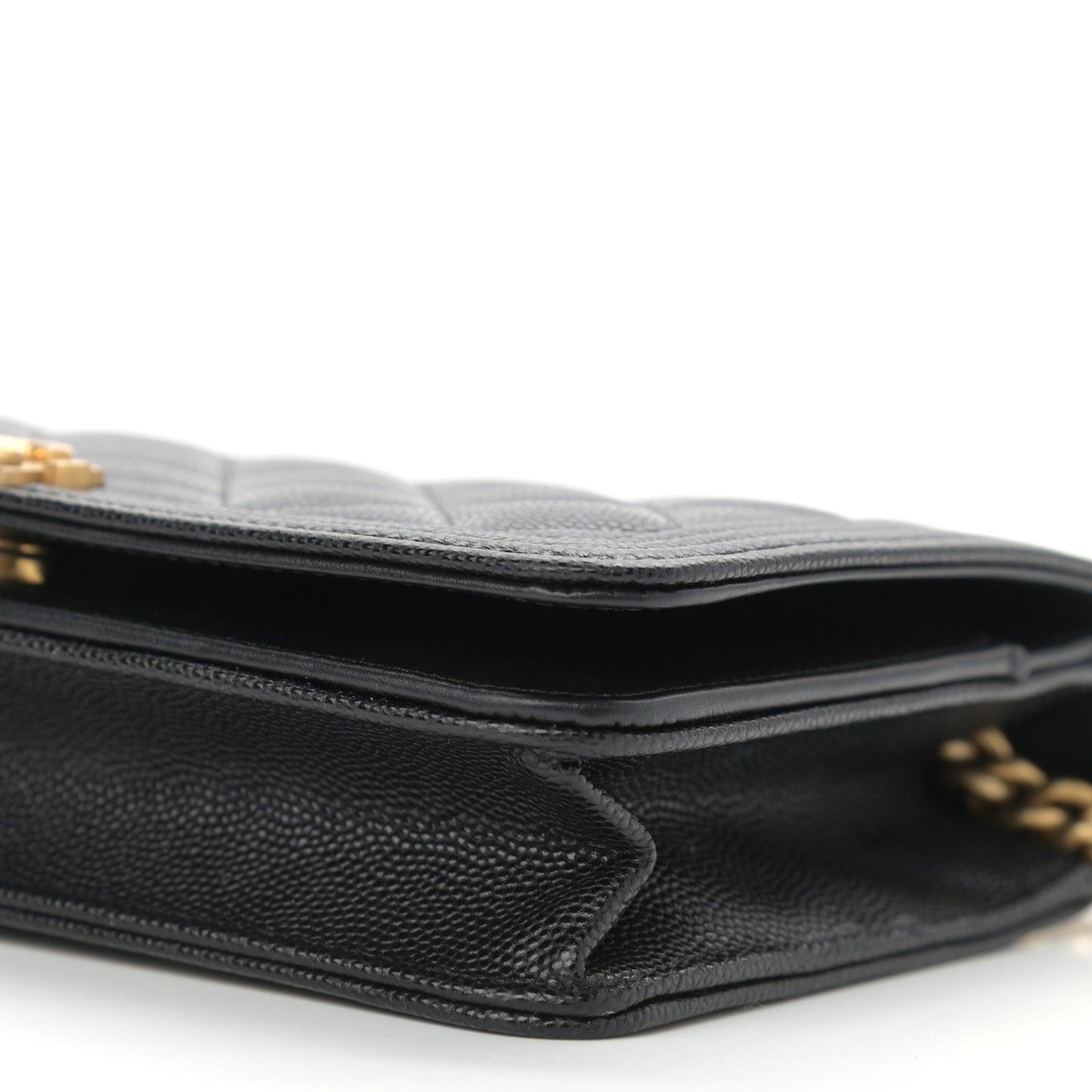 Caviar Quilted Boy Wallet On Chain WOC Black