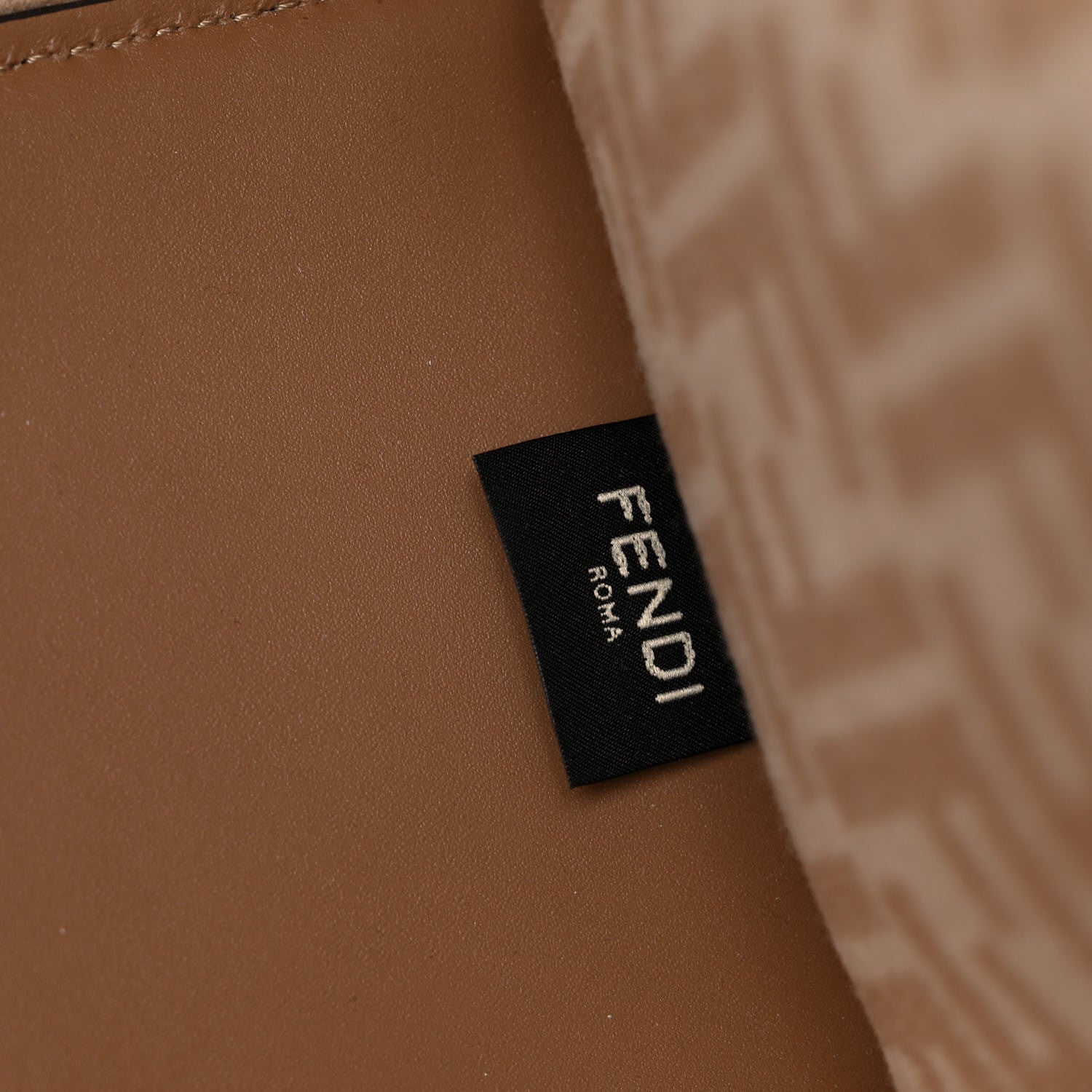 Fendi Flannel Vitello King Wool Plexiglass FF Logo Embroidered Medium Fendi Sunshine Shopper Tote Brown 7 of 13