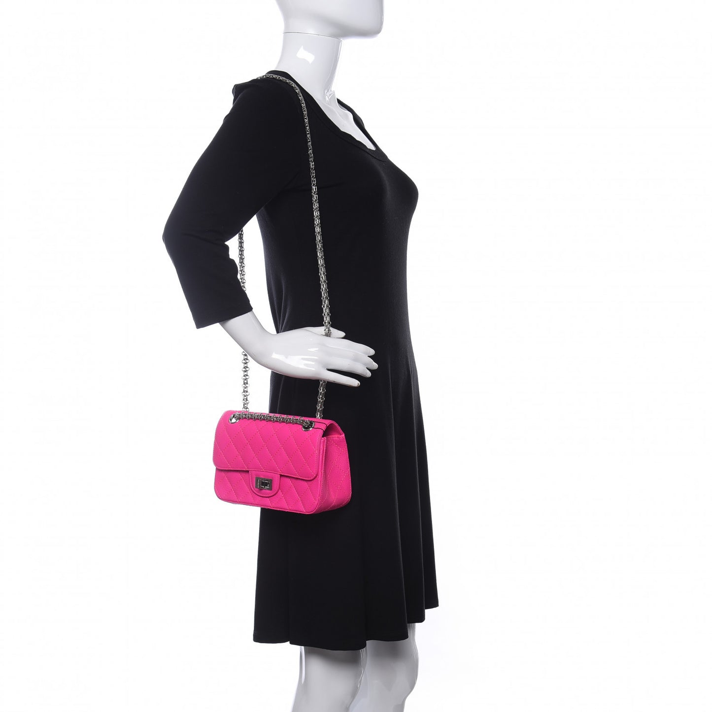 Goatskin Quilted 2.55 Reissue Mini Flap Fluorescent Pink