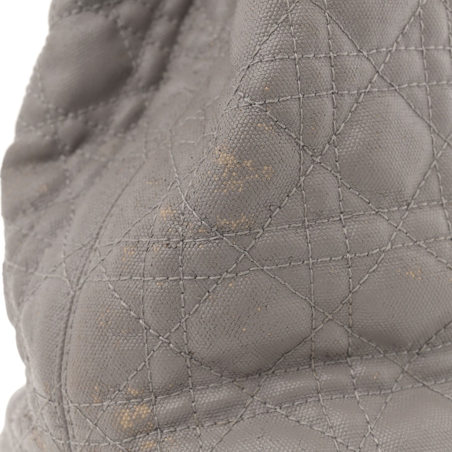 Coated Canvas Cannage Small Panarea Tote Grey