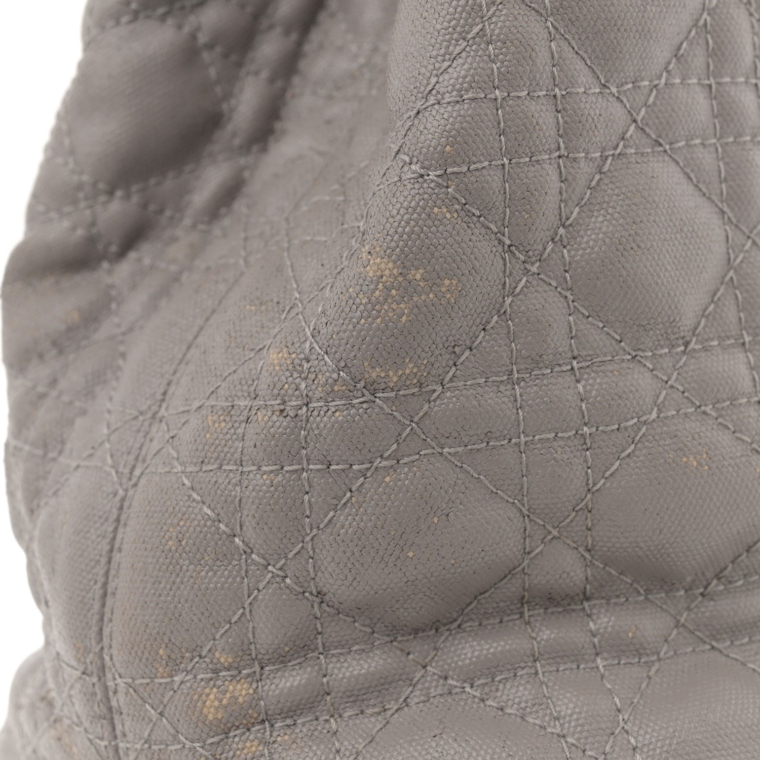 Christian Dior Coated Canvas Cannage Small Panarea Tote Grey 14 of 16