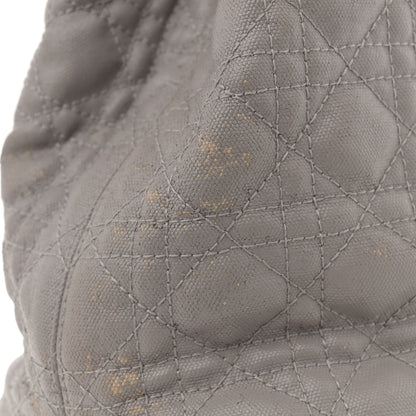 Christian Dior Coated Canvas Cannage Small Panarea Tote Grey 14 of 16