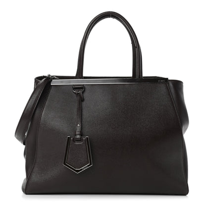 Fendi Vitello Elite Regular 2Jours Tote Caffe Noir 1 of 4