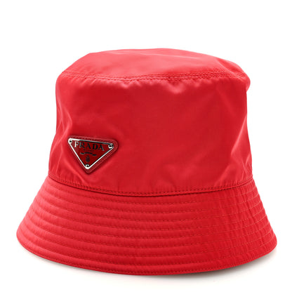 Prada Re-Nylon Metal Triangle Logo Mens Bucket Hat XL Rosso 1 of 7